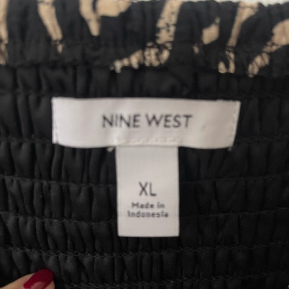 Nine West cut out milkmaid dress in zebra summer Sz  XL Cut Out Sweetheart Puff - Picture 9 of 11